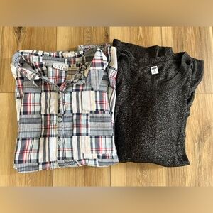 Plus Size 3X Top Bundle Old Navy Sweater + Joan Rivers Plaid Shirt Cozy Capsule